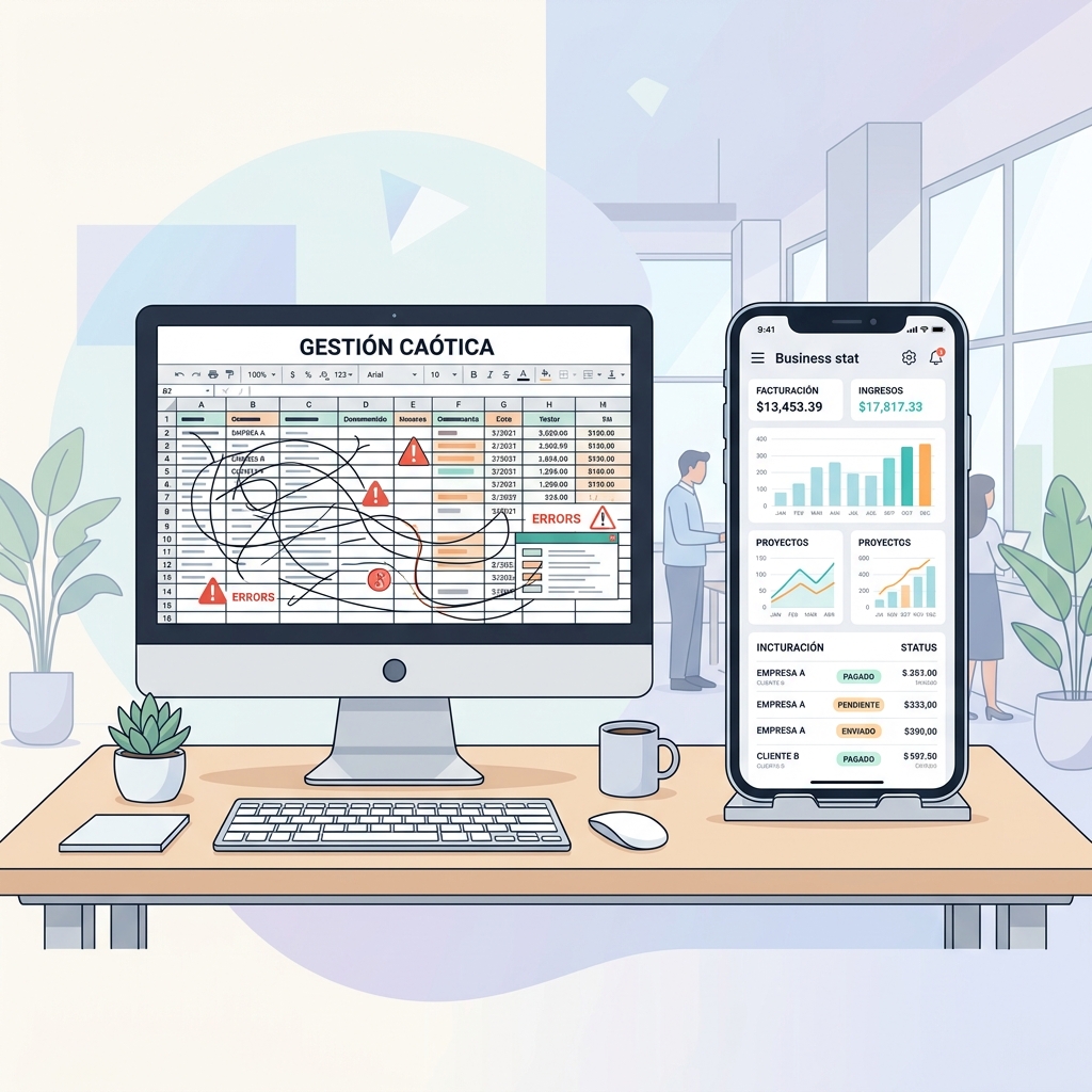 El caos de hacer facturas en Excel para autónomos
