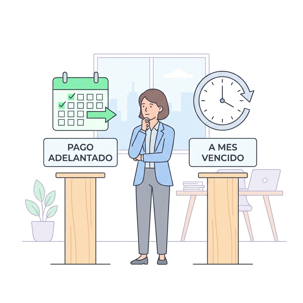 Cobrar por adelantado o a mes vencido