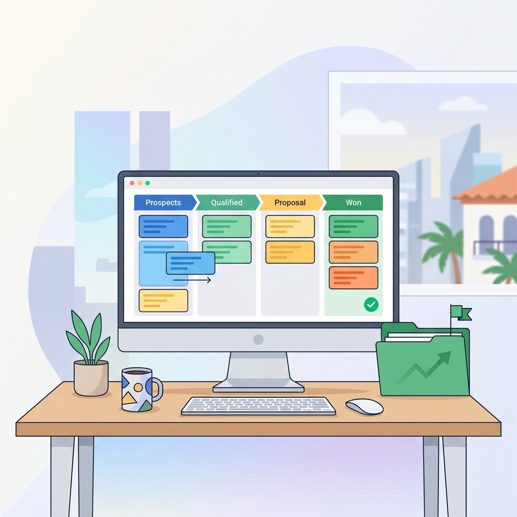 Cómo un pipeline de ventas visual organiza la gestión de clientes en Matryz